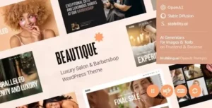 Beautique  – Luxury Salon & Barbershop WordPress Theme