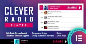CLEVER HTML5 Radio Player With History  – Elementor Addon