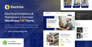 Electriza  – Electrical Installation & Maintenance Services FSE WordPress Theme