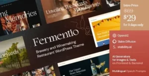Fermentio  – Brewery and Winemaking Restaurant WordPress Theme