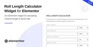 Roll Length Calculator Widget for Elementor