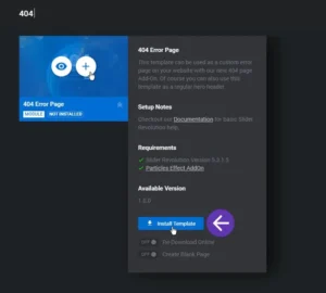 Slider Revolution 404 Page Add-On