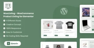 WooListing  – WooCommerce Product Listing for Elementor