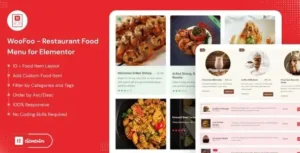 WooFoo – Restaurant Food Menu for
Elementor